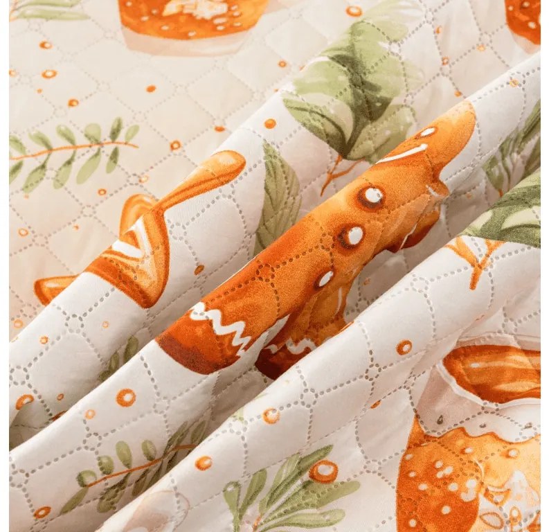 Prehoz na posteľ WINTER GINGERMAN, biely Rozmer: 170 x 210 cm