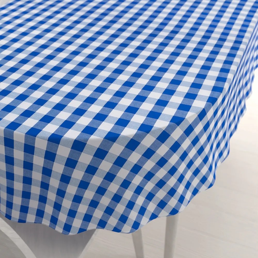 Biante Teflónový oválny obrus TF-070 Modro-biela kocka 140x200 cm