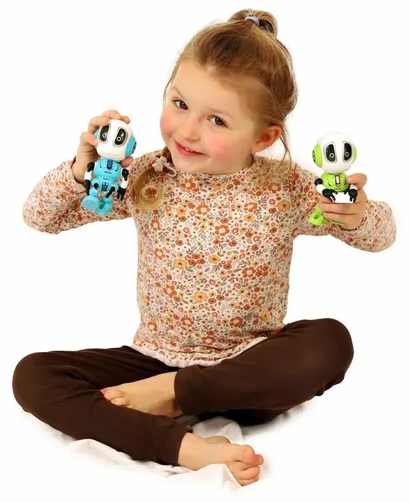 Teddies Robot ECHO opakujúci vety, 12 cm, kov, so zvukom a svetlom