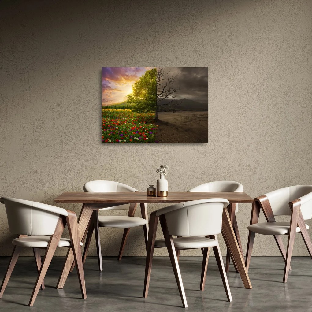 Sklenený obraz - Kolobeh života (70x50 cm)