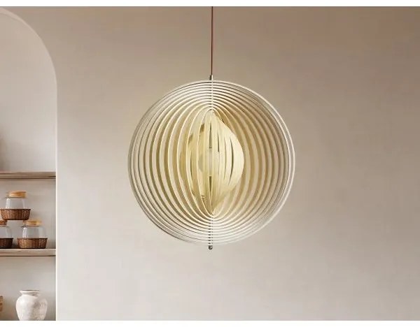 Drevený luster na lanku 1xE27/60W/230V priemer 50 cm masív/dyha/kaučukovník