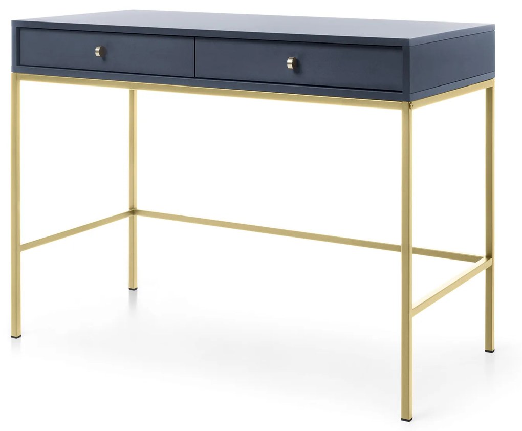 Toaletný stolík Mono II 104 cm modrý/zlatý
