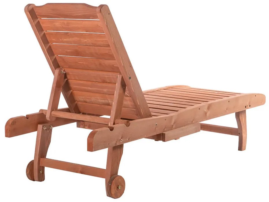 Nastaviteľné drevené ležadlo s vysúvateľným úložným priestorom