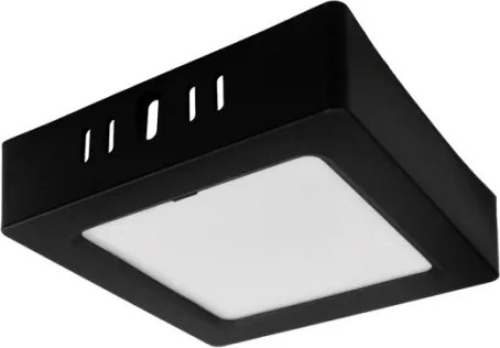 LED prisadený stropný panel – štvorec, 6 W, 660 lm, čierny