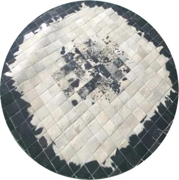 TEMPO KONDELA Typ 9 kožený koberec 150x150 cm vzor patchwork