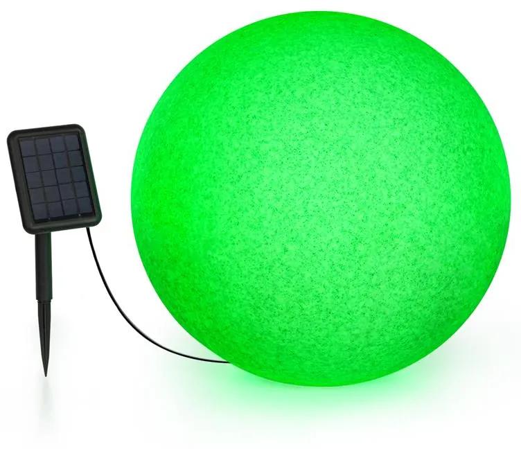 Shinestone Solar 50, guľová lampa, solárny panel, Ø 50 cm, RGB-LED, IP68, akumulátor