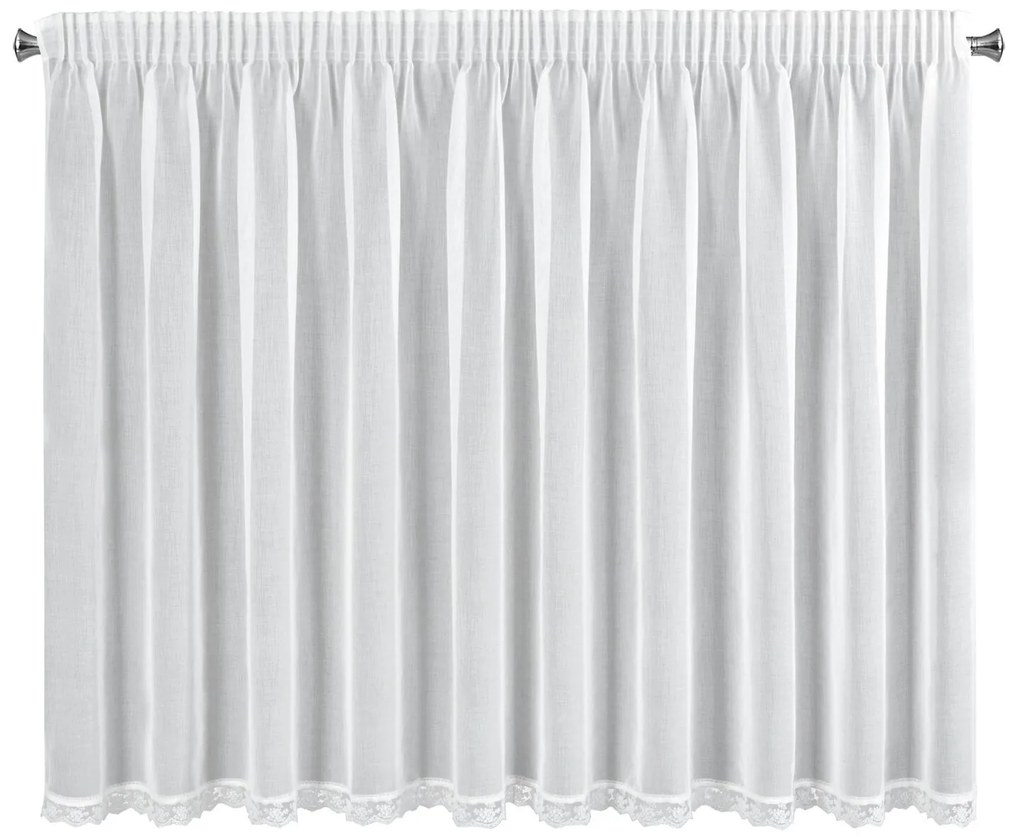 EUROFIRANY KRÁTKA ZÁCLONA NA PÁSKE SUZAN 350X150 CM BIELA