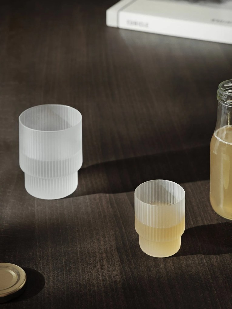 Ferm Living Poháre Ripple Frosted 200 ml – set 4 ks