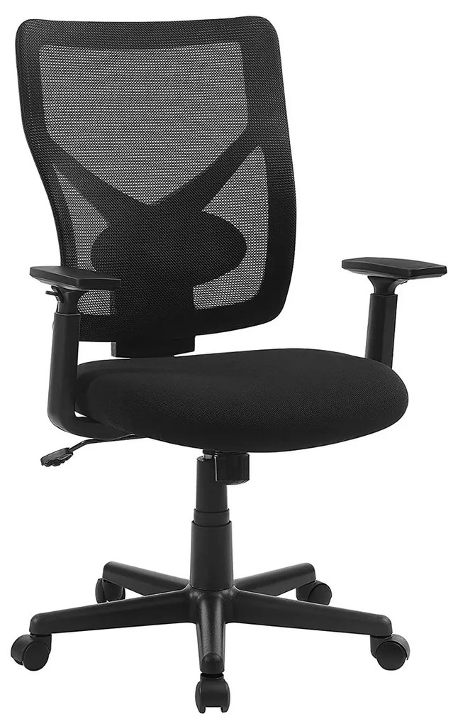 Kancelárska stolička, ergonomická, 100,5-112,5x64cm, čierna