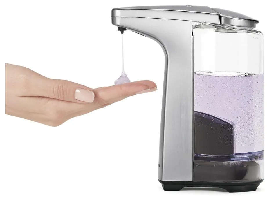 Sivý automatický kovový dávkovač mydla 237 ml - simplehuman