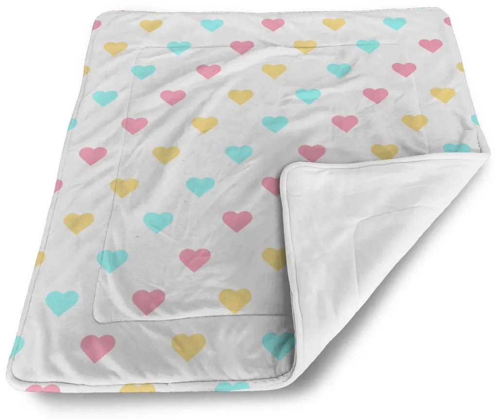 Sablio Deka pre bábätko Trojfarebné srdiečka - 80x100 cm