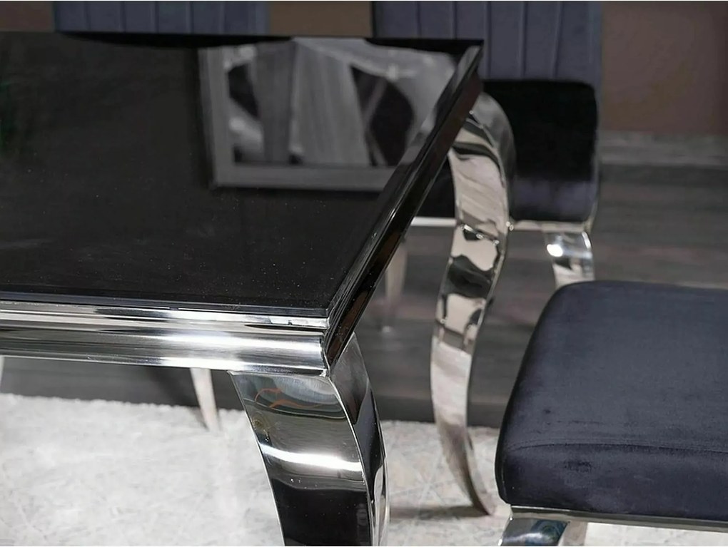 Jedálenský stôl Prince 150 cm čierny/chróm
