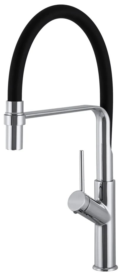 Gamma Venice, vysoká drezová batéria s elastickým ramenom, h-465, čierna matná-chrómová, GMA-BVK-CH