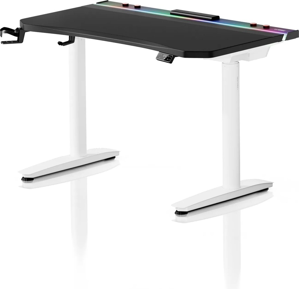 Elektrický herný stôl RGB s držiakmi, čierno-biely, 120 cm: Diablo X-Forge 1200