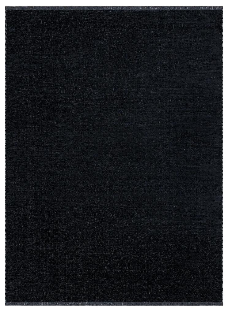 Koberec FLORENCE 24021 Jednofarebný, glamour, plocho tkaný, čierny