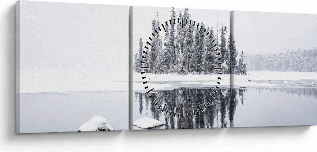 Obraz- Bolo bielo (s hodinami) (90x30 cm)