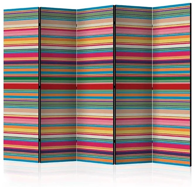 Paraván - Subdued stripes II [Room Dividers] Veľkosť: 225x172, Verzia: Akustický