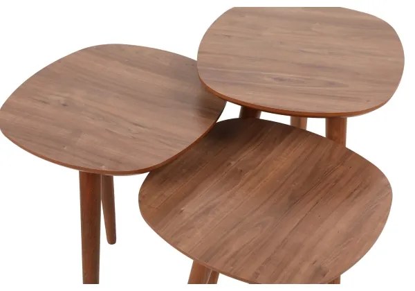 SADA 3x Odkladací stolík TYN hnedá