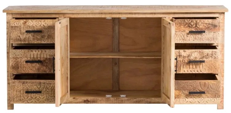 furniture-nabytek.cz - Masívny príborník Mumbai z mangového dreva, lakovaný, hnedý – 180×42×80 cm