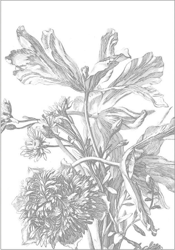 Vliesová tapeta Engraved Flowers