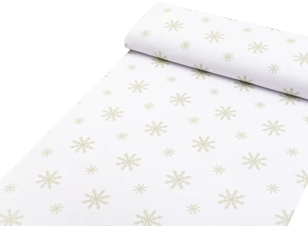 Biante Teflónové prestieranie na stôl TF-102 Vianočné béžové vločky na bielom 35x45 cm