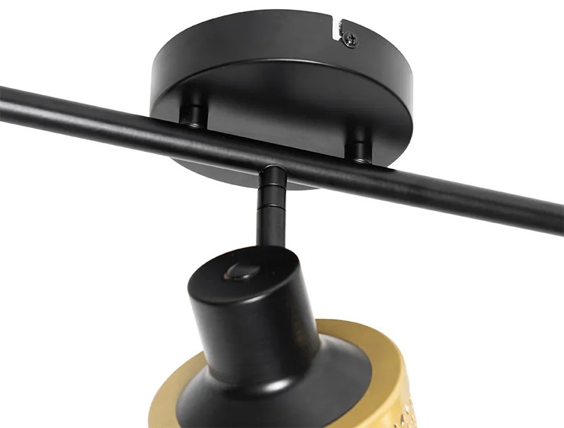 Priemyselné bodové svetlo čierne so zlatom 3-svetlo - Kayden