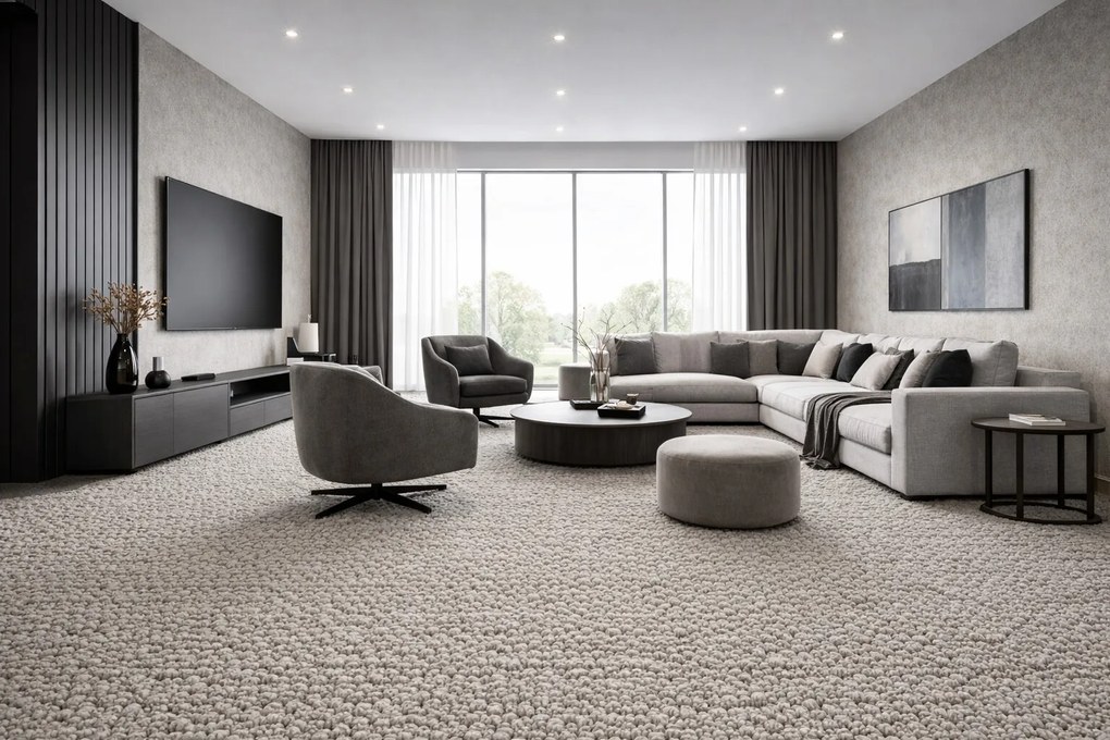 Timzo, Metrážny koberec Avila 9425, na mieru, šíře 4m,5m, hnedá, filc, obývacia izba