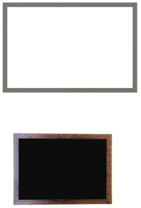 Toptabule.sk TBNMBR Biela tabuľa na magnetky v drevenom sivom ráme 200x100cm