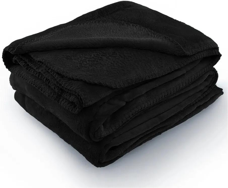 Čierna deka z mikrovlákna AmeliaHome Tyler, 70 × 150 cm