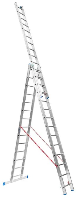 Hliníkový trojdielny výsuvný rebrík VENBOS PROFI, 3x14 priečok, 9 m