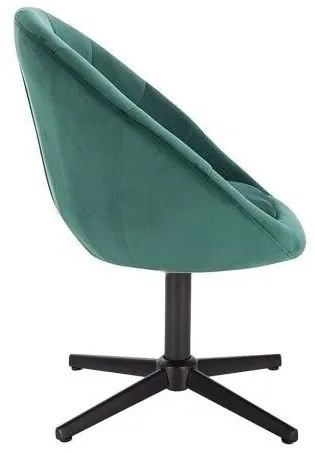 LuxuryForm DESIGN Kreslo VERA VELUR na čiernom kríži - zelené