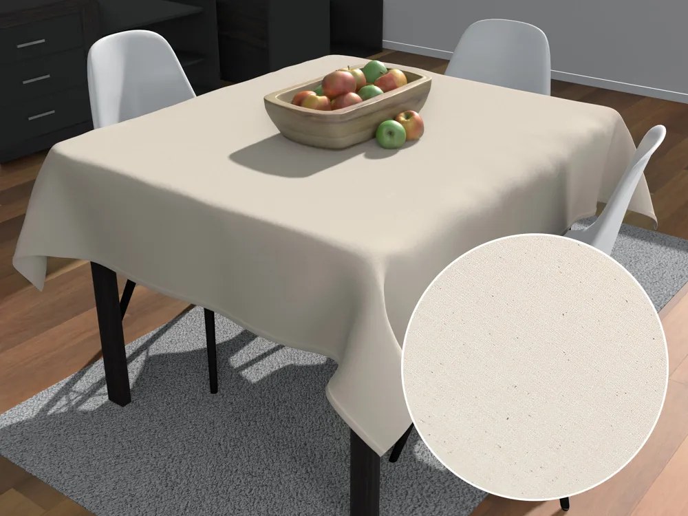 Biante Bavlnený štvorcový obrus MONI MO-037 Svetlý režný 130x130 cm