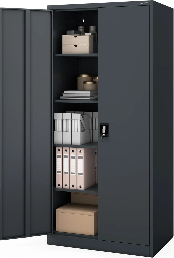 Uzamykateľná skriňa na dokumenty antracitová JAN H D600 900 x 1950 x 600 mm
