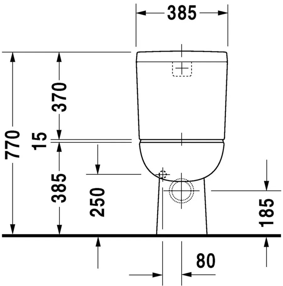 Duravit D-Code - WC kombi misa 650x355 mm, rovný odpad, biela 21110900002
