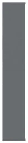 vidaXL Knižnica / deliaca stena lesklá sivá 100x24x140 cm drevotrieska-