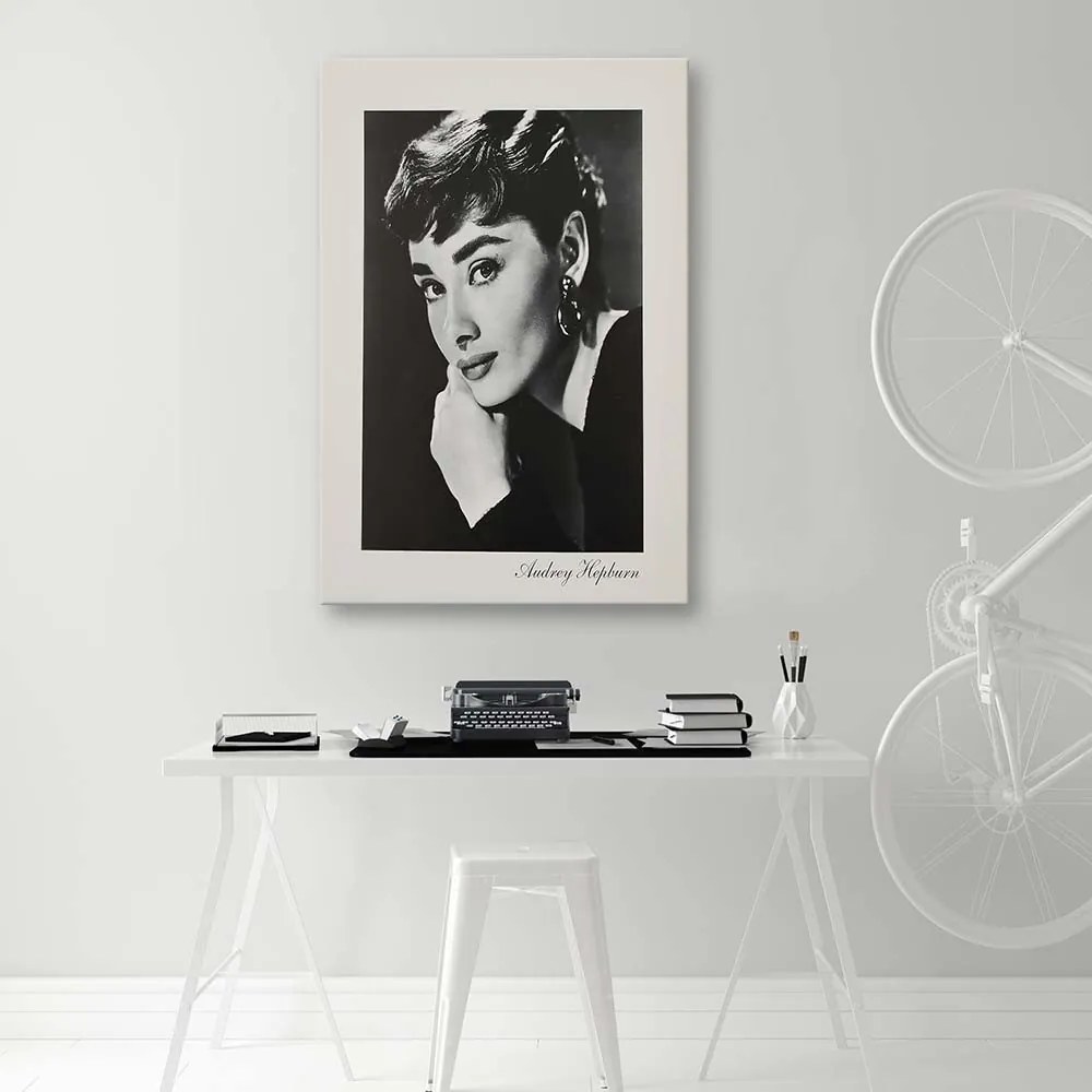 Gario Obraz na plátne Audrey Hepburn - sépiový portrét Rozmery: 40 x 60 cm