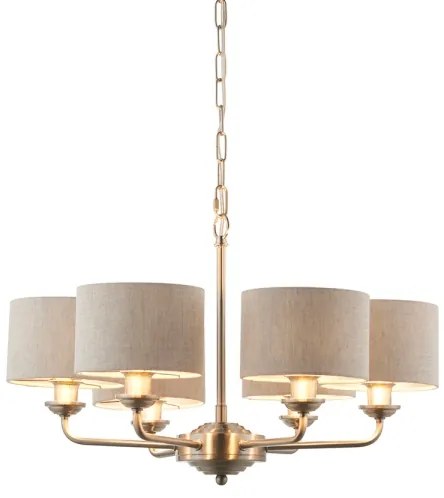 Endon 99151 - Luster na reťazi HIGHCLERE 6xE14/28W/230V sivá/matný chróm