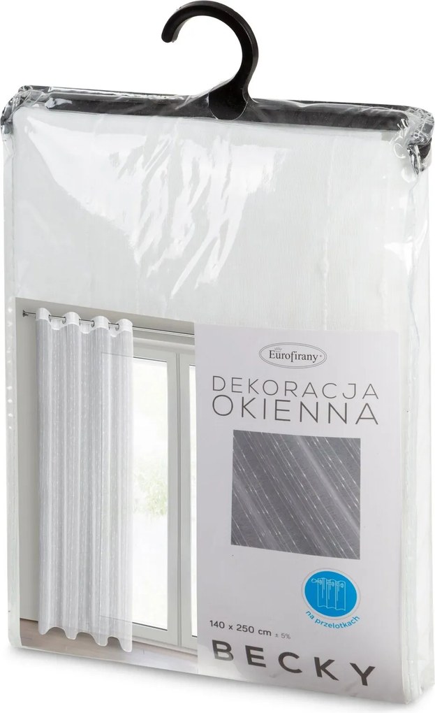 ZÁCLONA NA KRÚŽKOCH BECKY 140X250 CM BIELA