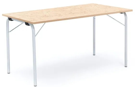 Skladací stôl NICKE, 1400x700x720 mm, linoleum - béžová, strieborná