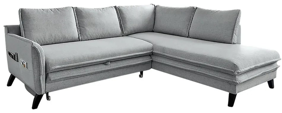 Svetlosivá rozkladacia rohová pohovka Miuform Charming Charlie L, pravý roh