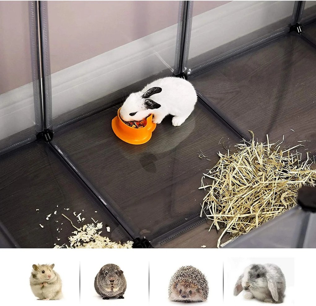 Ohrádka pre malé domáce zvieratá, 20 panelov, šedá