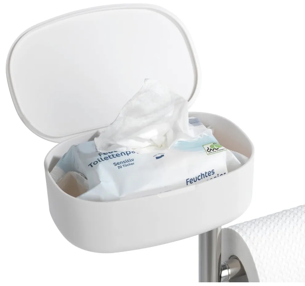 Stojan na toaletný papier s WC kefou a priehradkou Wenko Rivazza