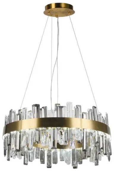 LED Stmievateľný krištáľový luster na lanku LED/80W/230V + diaľkové ovládanie