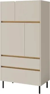 Vysoká komoda Lucky, pieskovo béžová/olejovaný dub%