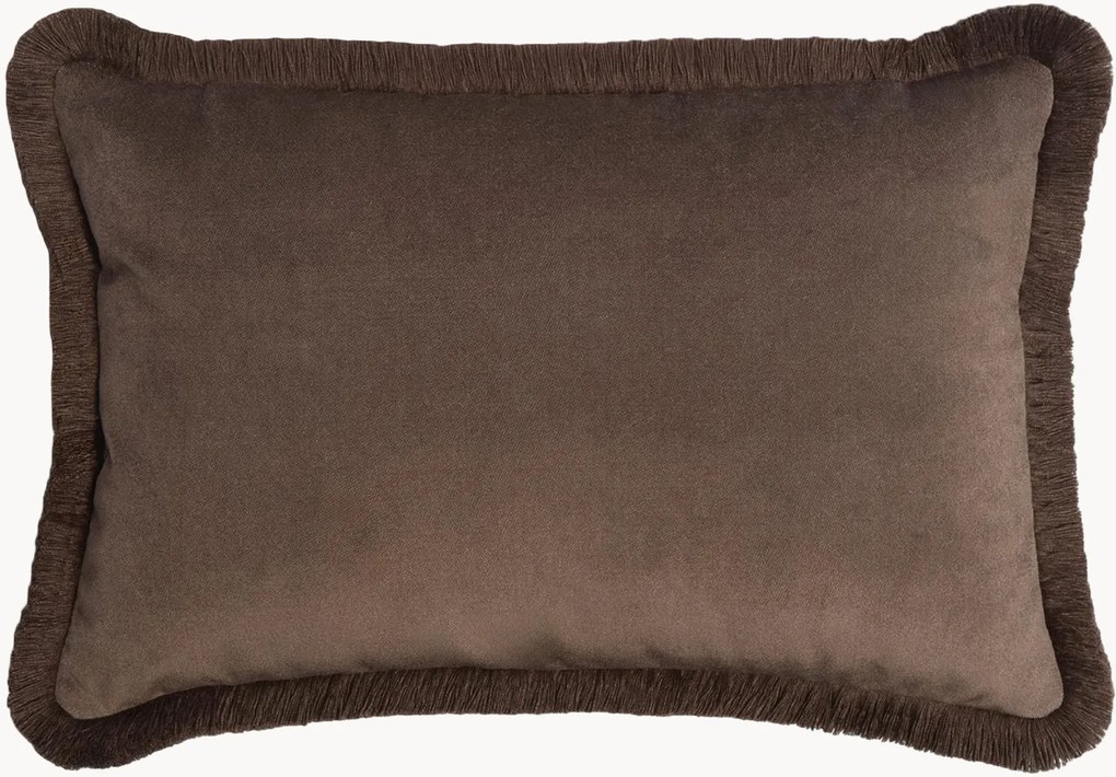 Ručne vyrobený zamatový vankúš so strapcami Happy Pillow