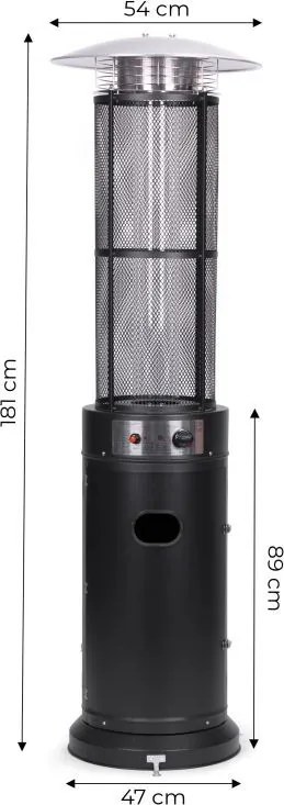 Plynový ohrievač slnečníkov 11 kW na terasu, záhradu, redukčný kryt hadice