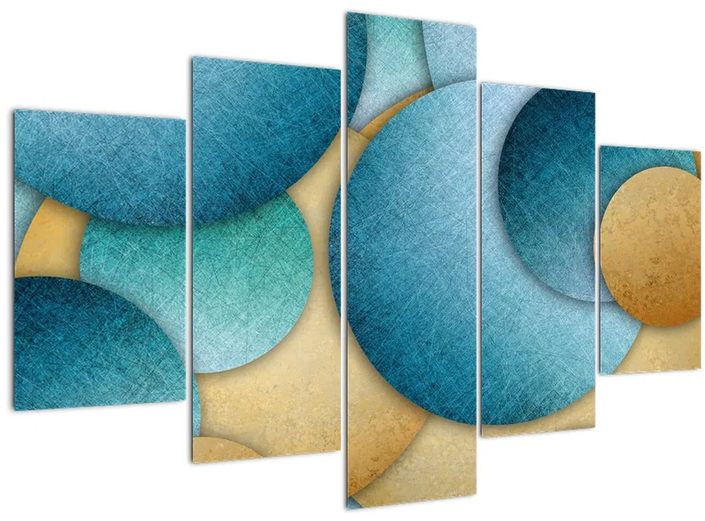 Obraz abstrakcie kruhy (150x105 cm)