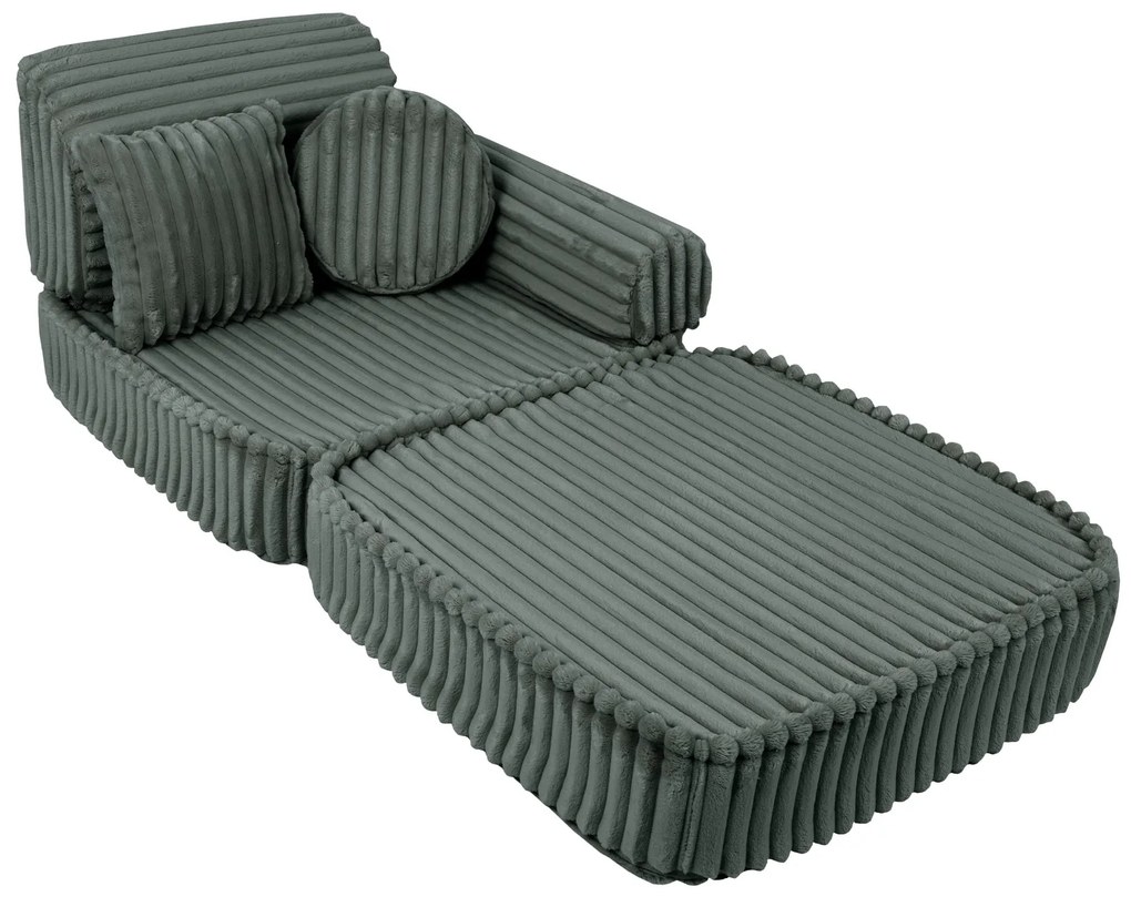 MeowBaby® Churros detská pohovka Plus, Pine Forest Green