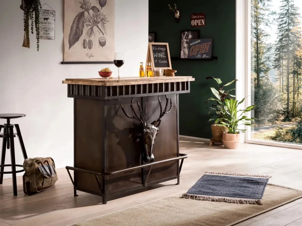 furniture-nabytek.cz - Masívny barový jedálenský stôl Yorkshire z mangového dreva, lakovaný, hnedý – 110×52×97 cm