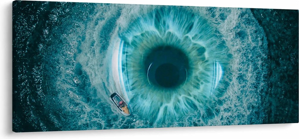Obraz mora s loďkou (120x50 cm)